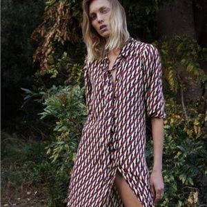 Zara printed midi dress